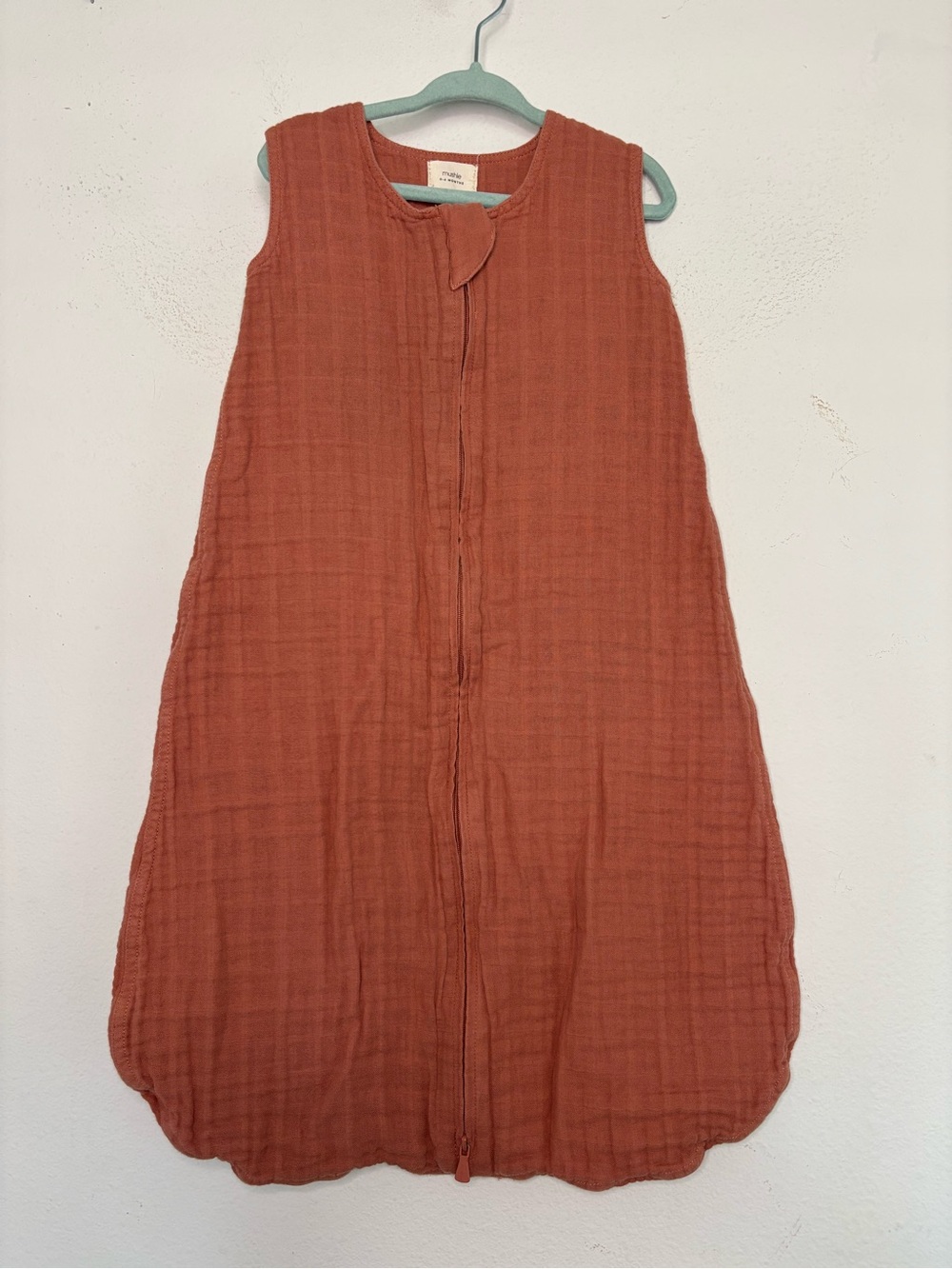 MUSHIE ROSE PINK ZIP UP BABY ORGANIC NIGHTIE SZ 0-6 MONTHS